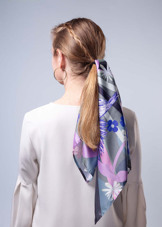 Foulard en satin - SAT005Oiseau67