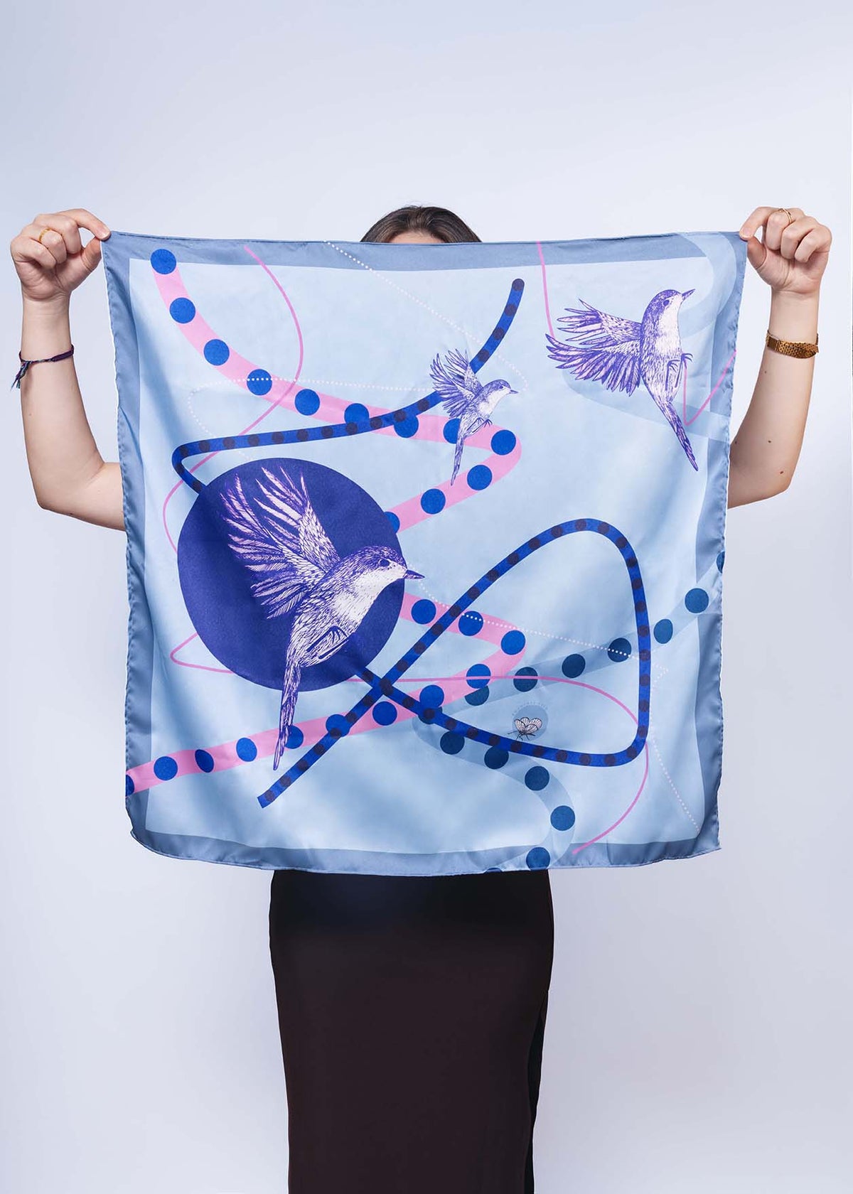 Foulard en satin - SAT010oiseau67
