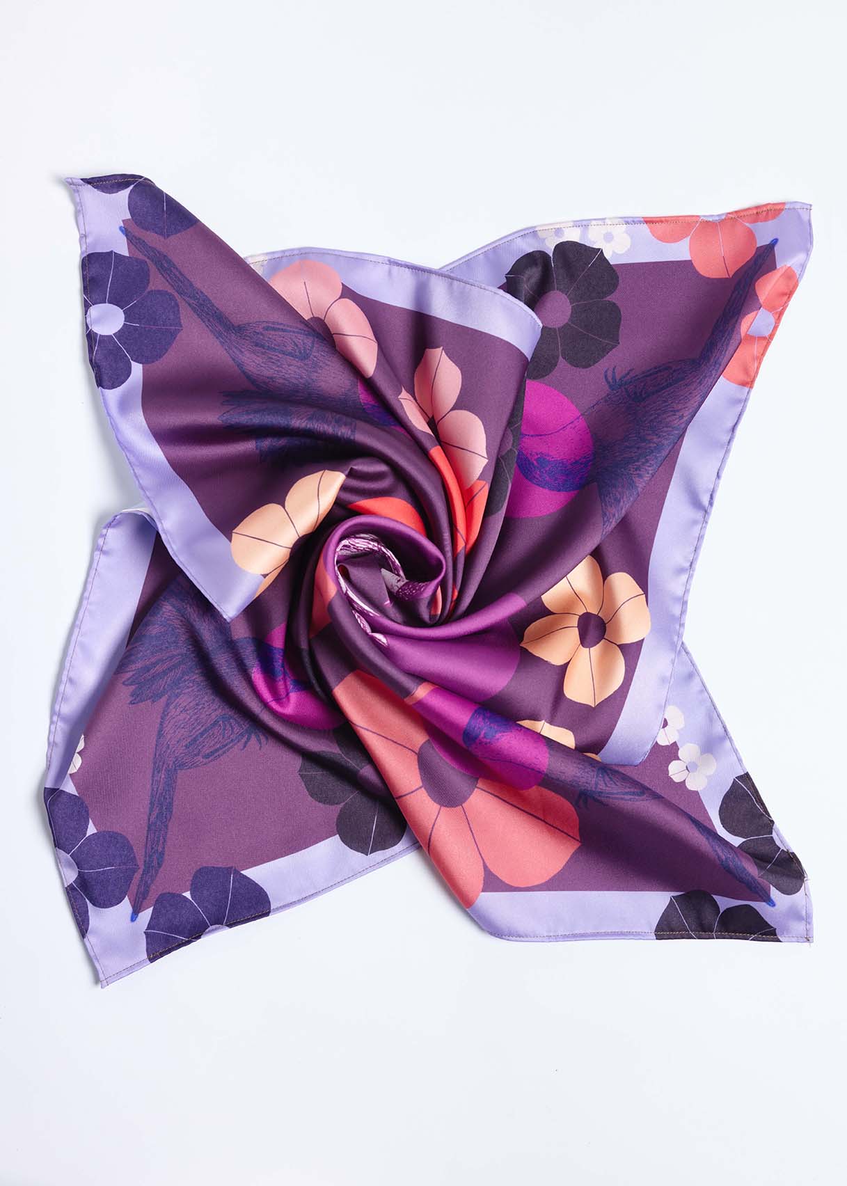Foulard en satin - SAT007Oiseau67