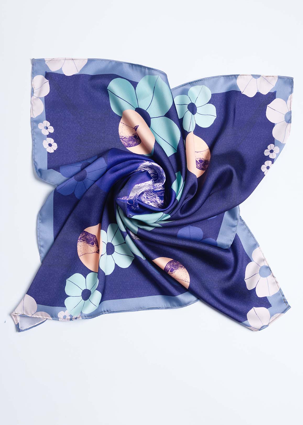 Foulard en satin - SAT007Oiseau67