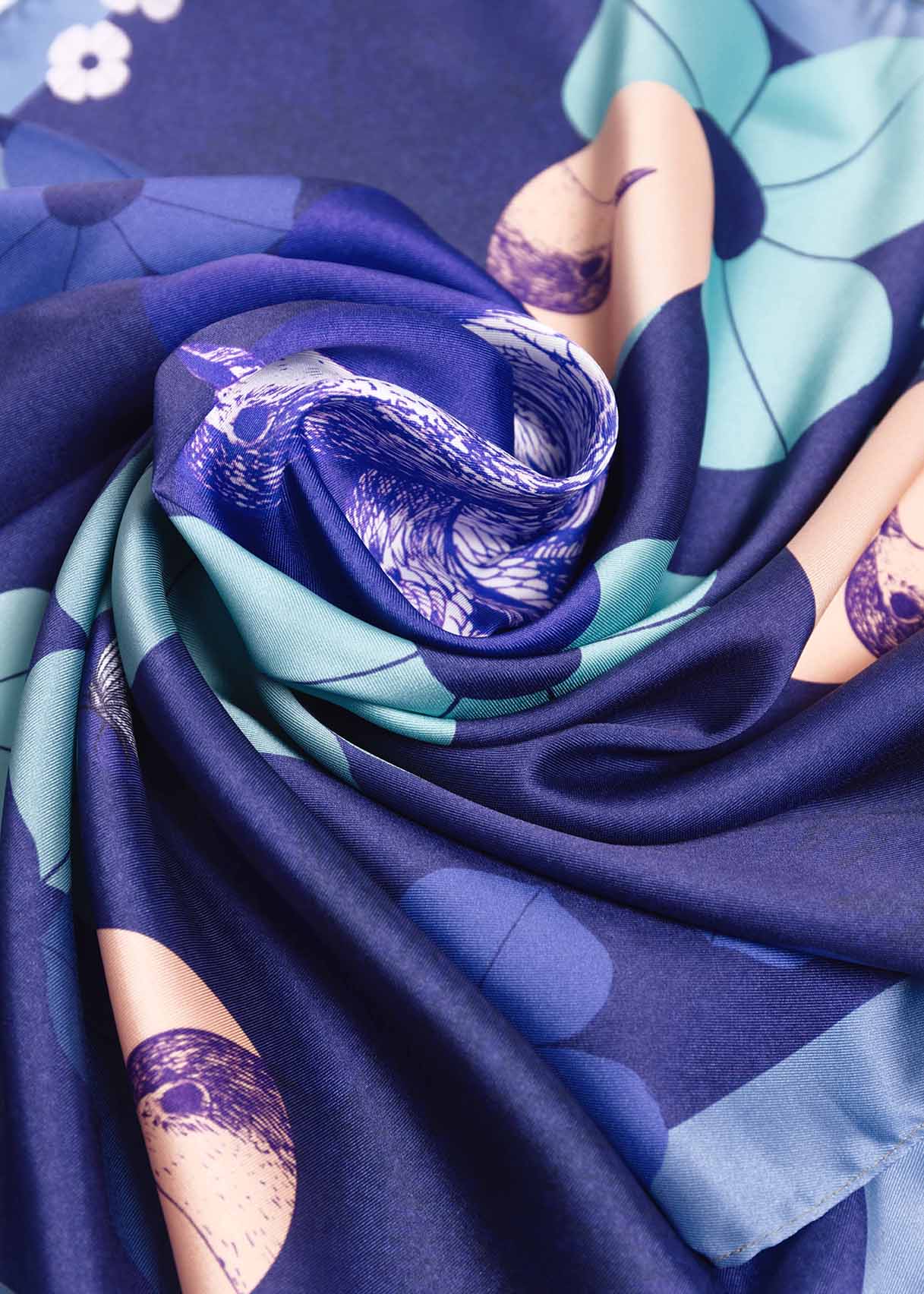 Foulard en satin - SAT007Oiseau67