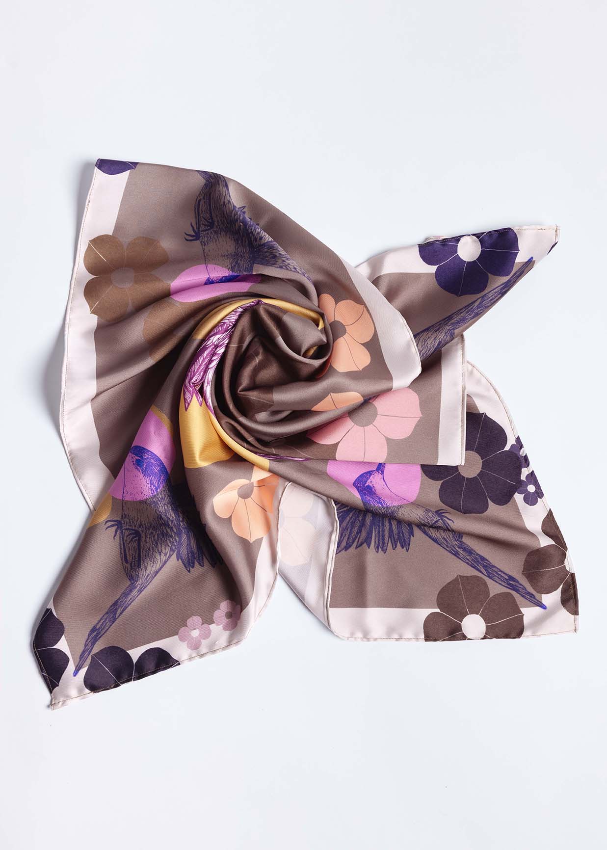 Foulard en satin - SAT006Oiseau67