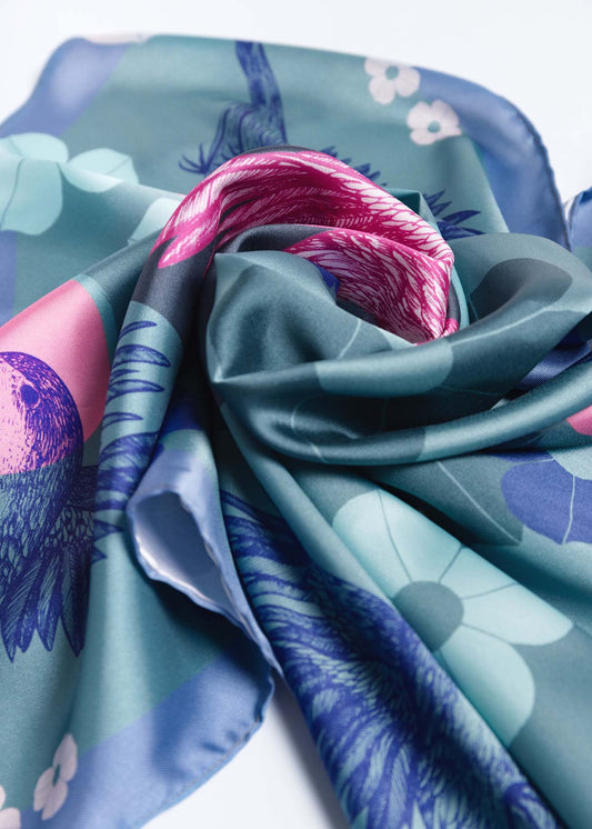 Foulard en satin - SAT009oiseau67