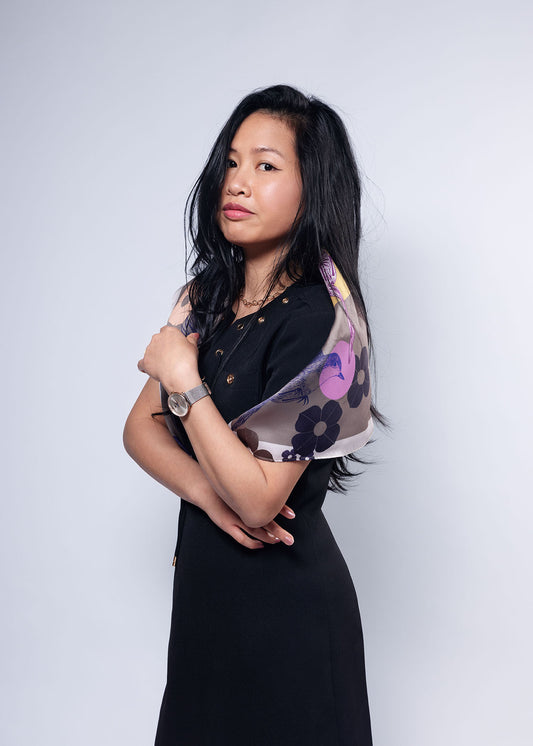 Foulard en satin - SAT006Oiseau67