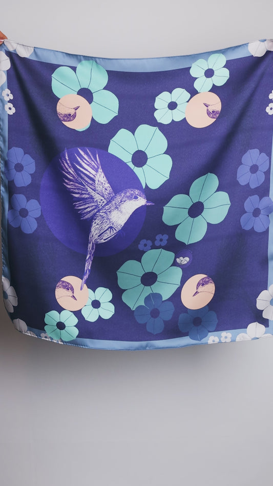 Foulard en satin - SAT007Oiseau67